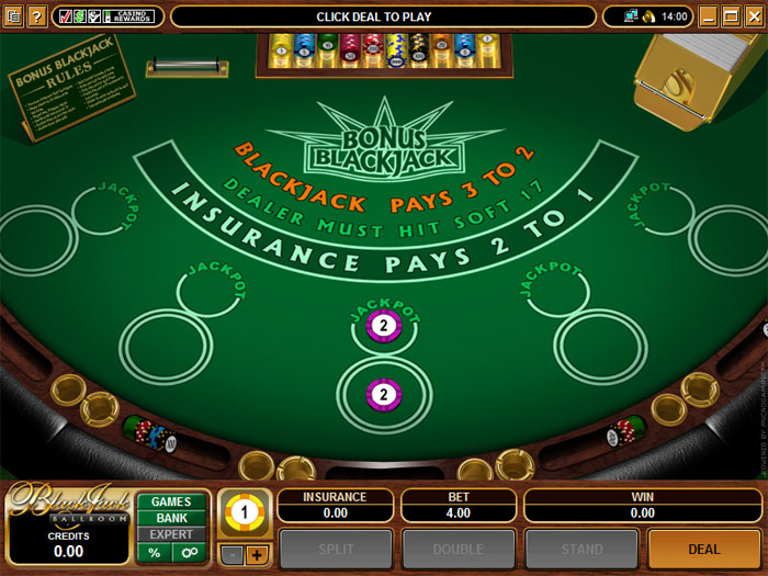 Een online blackjack tafel